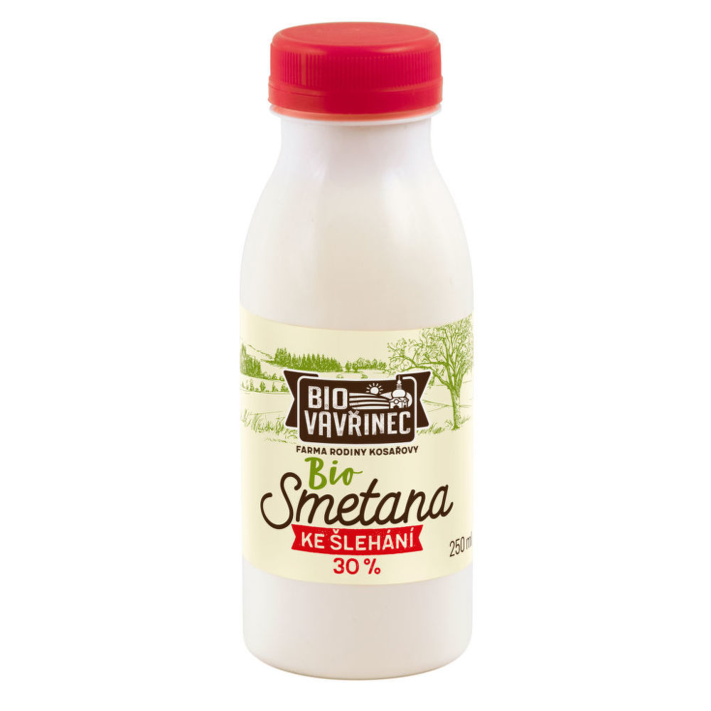 BIO smetana ke šlehání 30 % 250 ml Bio Vavřinec 